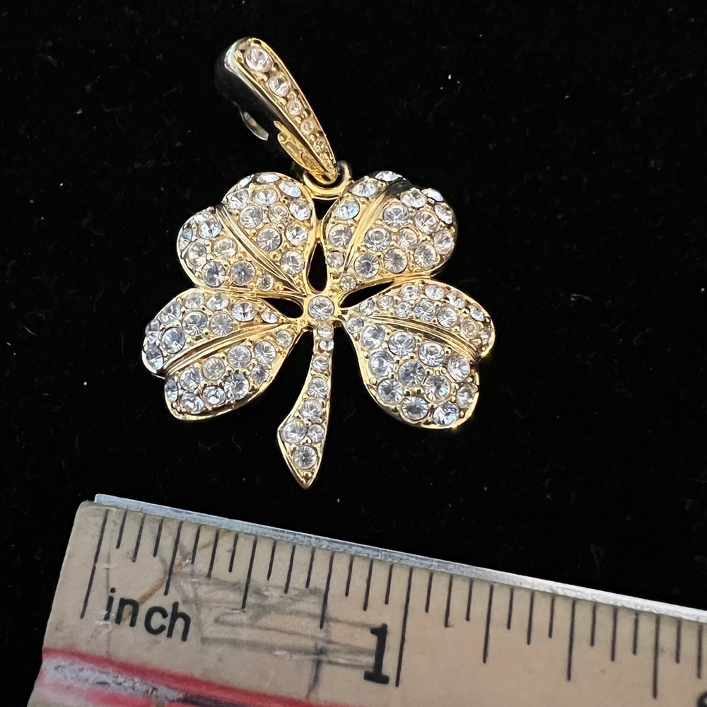 Vintage Kenneth Jay Lane Crystal Encrusted Gold T… - image 2